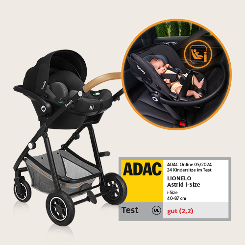 lionelo Amber 3 w 1 Black Silver — Wózek wielofunkcyjny